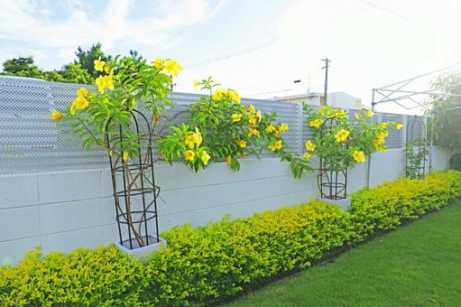 フェンスと植栽を組み合わせた目隠し術