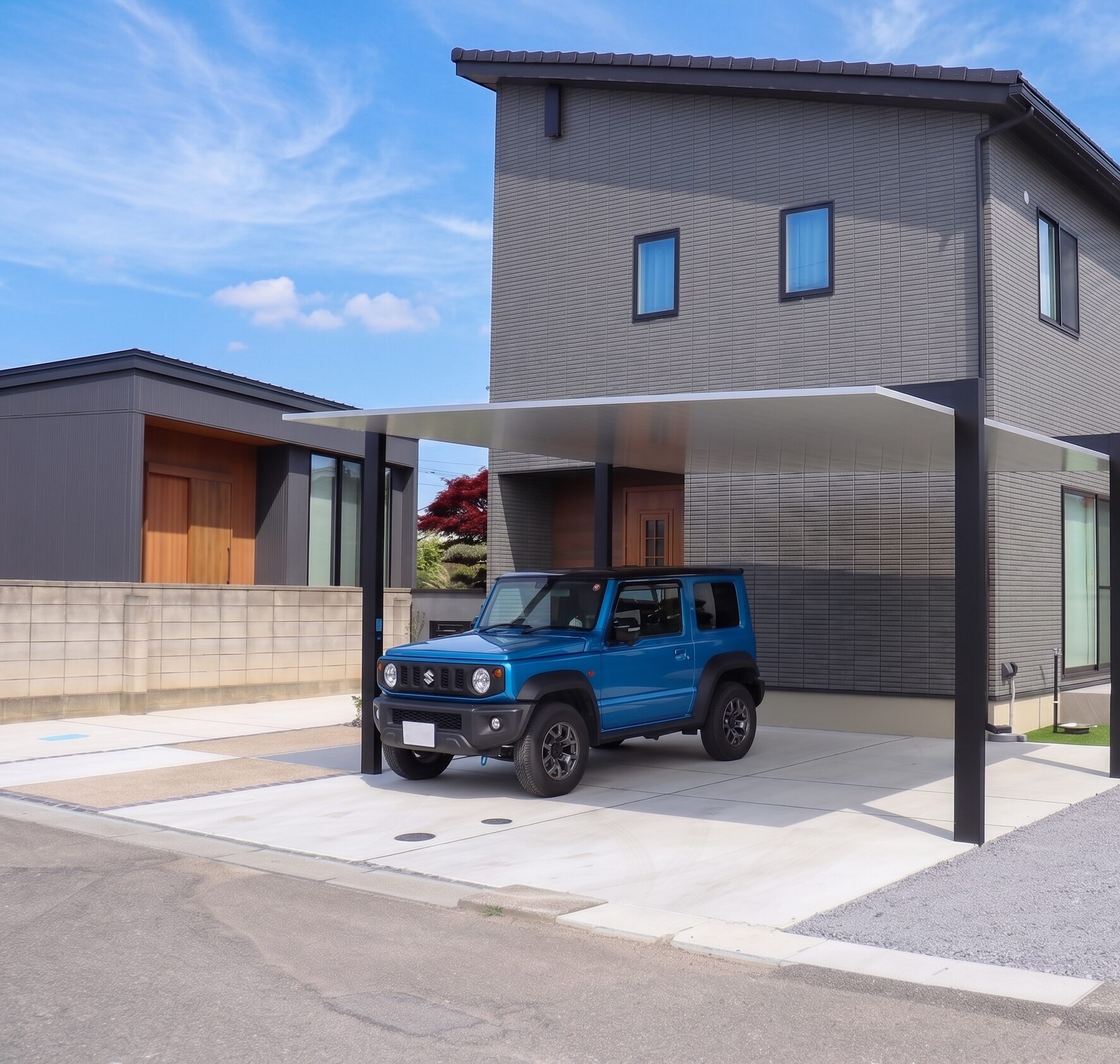 「LIXIL カーポートSC」を採用した新築外構工事✨ アイチャッチ